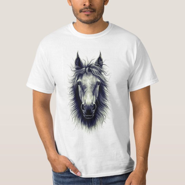 Camiseta Arte do Rosto do Cavalo (Frente)