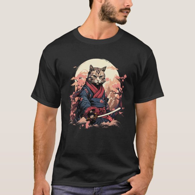 Camiseta Arte do Samurai Gato Ninja (Frente)