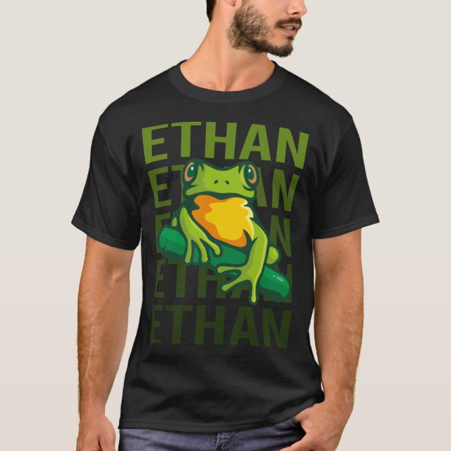 Camiseta Arte do sapo - Nome Ethan (Frente)