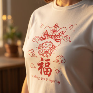 Camiseta Arte do Símbolo de Prosperidade do Gato Sortudo