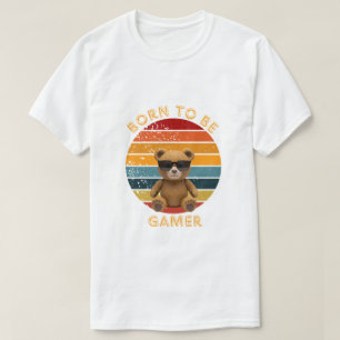 Camiseta Arte do Urso Teddy Legal Nato Para Ser Jogador