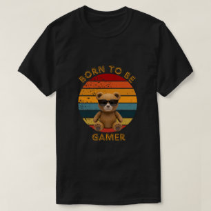 Camiseta Arte do Urso Teddy Legal Nato Para Ser Jogador