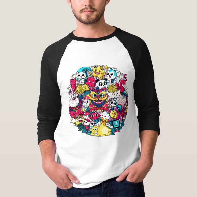 Camiseta Arte Doodle Japonesa (Frente)