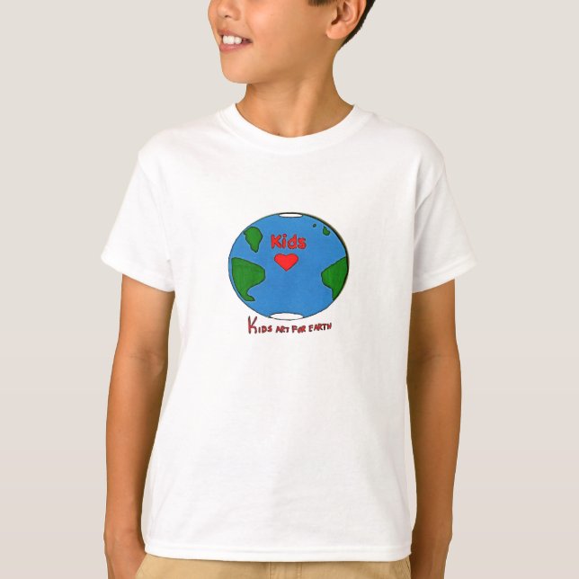 Camiseta Arte dos miúdos para a terra (Frente)