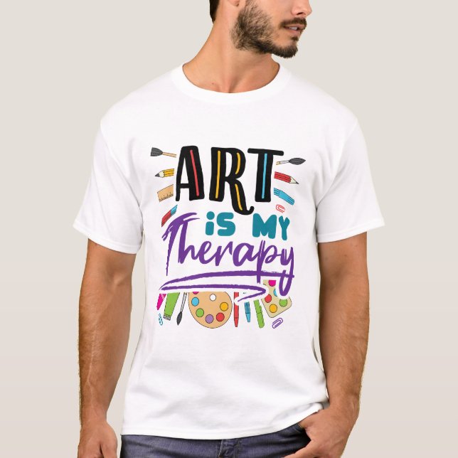 Camiseta Arte É A Minha Arte Artística Terapêutica (Frente)