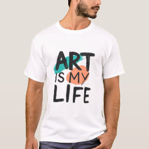 Camiseta Arte é Minha Vida - Gráfico Moderno Minimalista