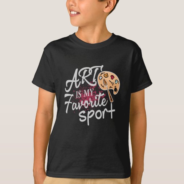 Camiseta Arte É O Meu Esportes Favorito, Lixo Vermelho (Frente)