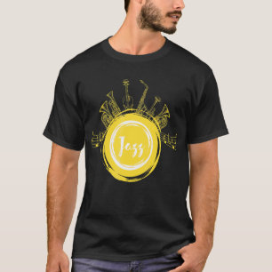 Camiseta Arte Editorial do Jazz Musicista Saxofonista