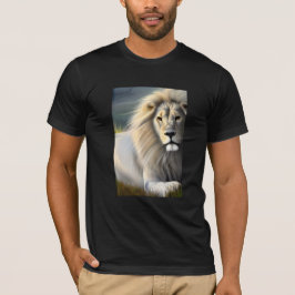 Camiseta Arte Eetérea do Leão Majestoso Branco