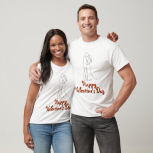 Camiseta Arte Elegante de um Casal Romântico
