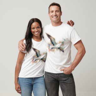 Camiseta Arte em Aquarela de Albatroz Voador