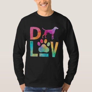 Camiseta Arte em Aquarela de Pata de Amor de Cachorro Color