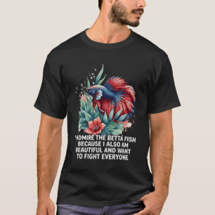 Camiseta Arte em Aquarela de Peixe Betta Vibrante - Engraça