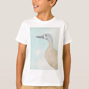 Camiseta arte em aquarela do pato azul-asa-maranhão