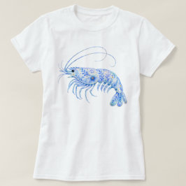 Camiseta Arte em Cerâmica Tema Floral Camarão