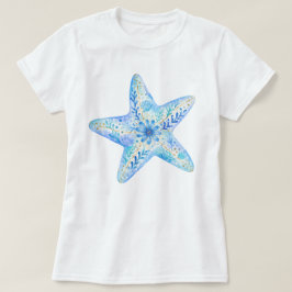 Camiseta Arte em Cerâmica Tema Floral Estrela do Mar