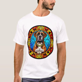 Camiseta Arte em estilo de vitral de cachorro