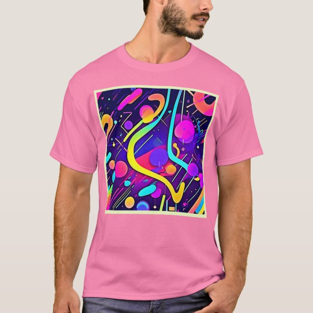 Camiseta Arte em forma de neon Abstrato (Frente)