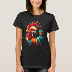 Camiseta Arte em frango legal para Música Amadurece o Natal