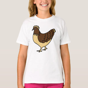 Camiseta Arte em Galinha Desenhada à Mão