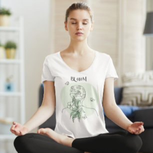 Camiseta Arte em Linha da abstrato, Tonturas Terrestres