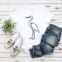 Arte em Linha de Garça – Ilustração Minimalista de