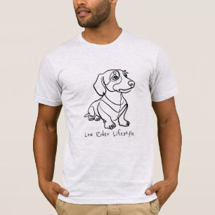 Camiseta Arte em Linhas de Dachshund - Estilo de Vida Low R