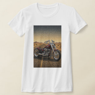 Camiseta Arte em Mosaico de Chopper na Estrada Carmesim