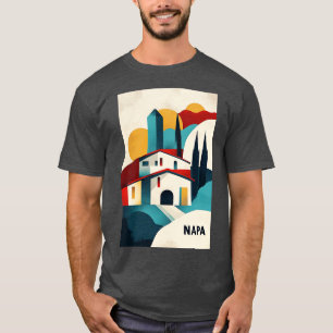 Camiseta Arte em Napa Valley com Dentes Geométricas Moderna