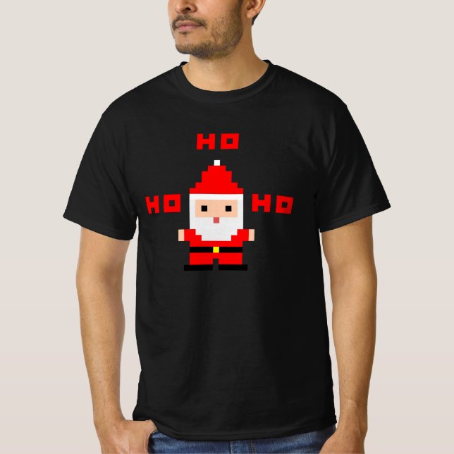 Camiseta Arte em Pixels do Papai Noel 2 (Frente)