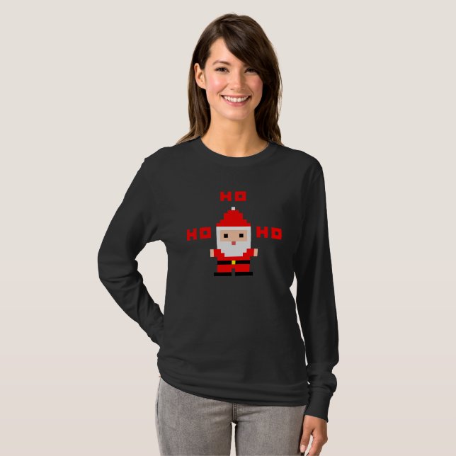 Camiseta Arte em Pixels do Papai Noel 2 (Frente Completa)