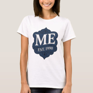 Camiseta Arte em Texto 3D Crisp Silver ME EST 1990