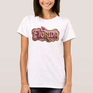 Camiseta Arte em Texto 3D em Ouro Statement FLORIDA