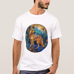 Camiseta Arte em Vidro Pintado de Cachorro Kai Ken
