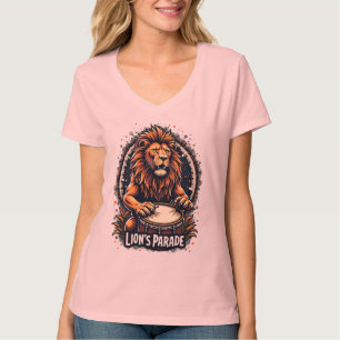 Camiseta Arte engraçada da Parada do Tambor do Leão: Impres