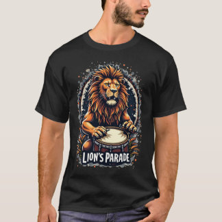 Camiseta Arte engraçada da Parada do Tambor do Leão: Impres