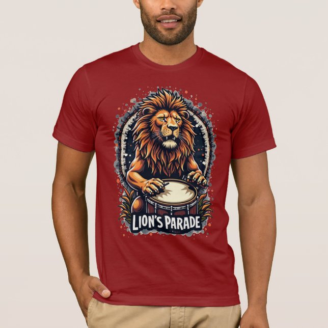 Camiseta Arte engraçada da Parada do Tambor do Leão: Impres (Frente)