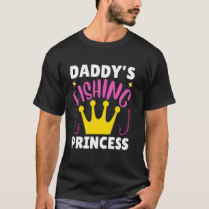Camiseta Arte engraçada da princesa de pesca do papai para