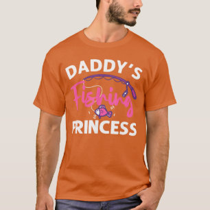 Camiseta Arte engraçada da princesa de pesca do papai para