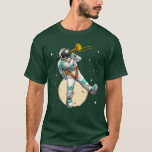 Camiseta Arte engraçada de Astronauta e Trombone para Homen