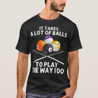 Camiseta Arte engraçada de bilhar para homens e rapazes que