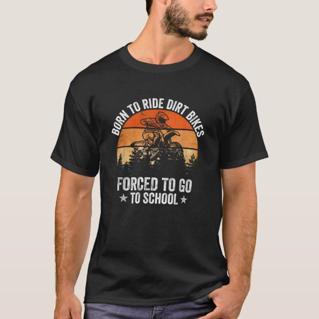 Camiseta Arte Engraçada de Camada para Meninos Motocross Di (Frente)