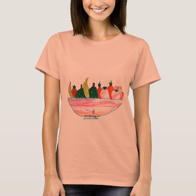 Camiseta Arte engraçada de desenho animado da fruta Salad (Frente)