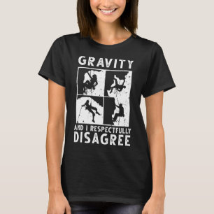 Camiseta Arte engraçada de escalada de rocha para homens e