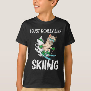 Camiseta Arte Engraçada de Esqui para Homens Mulheres Esqui