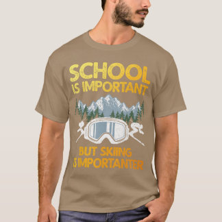Camiseta Arte engraçada de esqui para meninos e meninas Esq