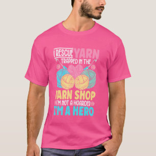 Camiseta Arte engraçada de fio de tricô para mulheres menin