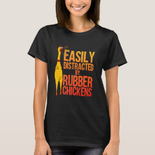 Camiseta Arte engraçada de frango de borracha para homens e
