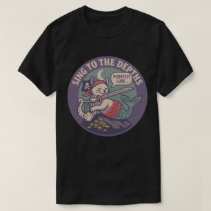 Camiseta Arte engraçada de gato pirata Purr-maid