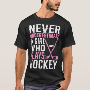 Camiseta Arte engraçada de hóquei para meninas mulheres que